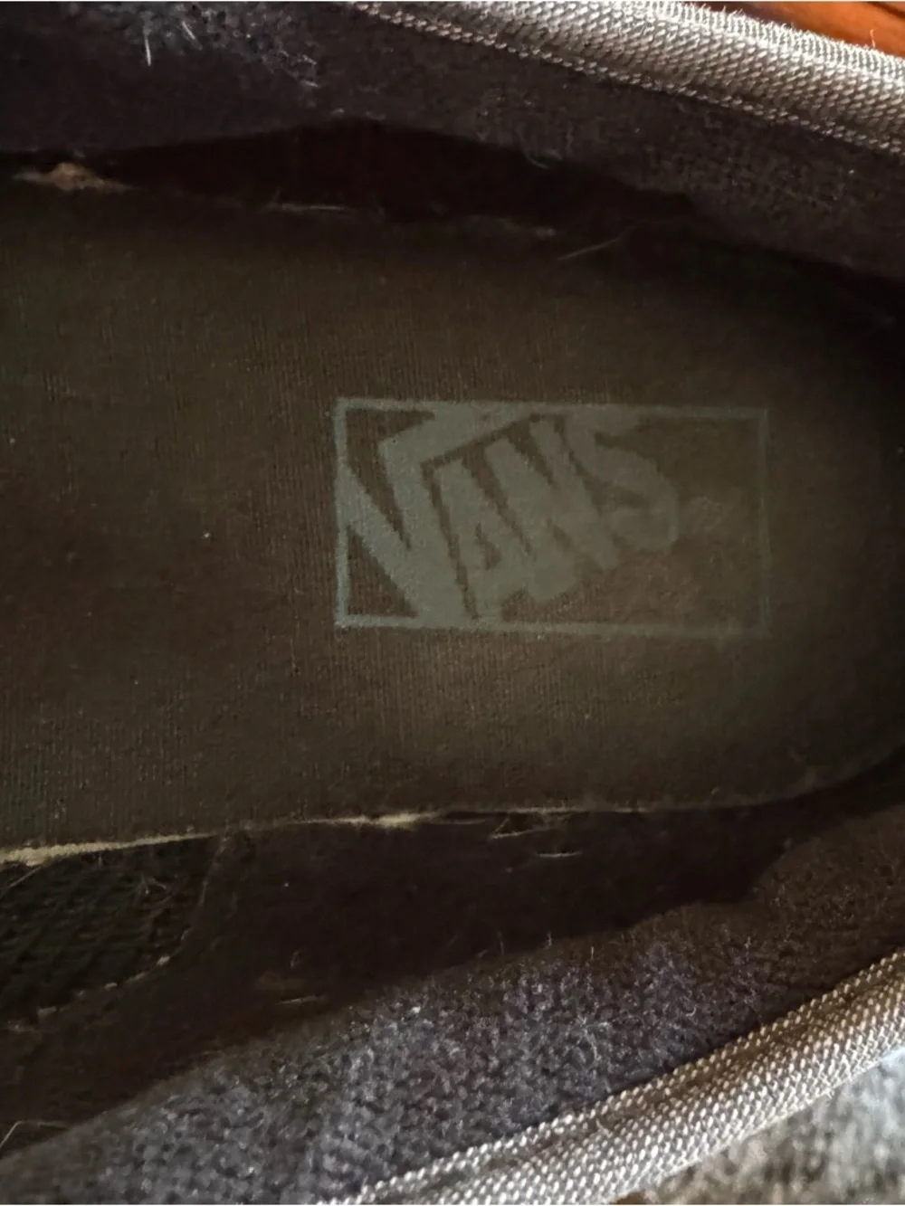Vans Gray Canvas Sneakers Men’s 9 Teal Sole Lace Up Casual Skate Shoes
